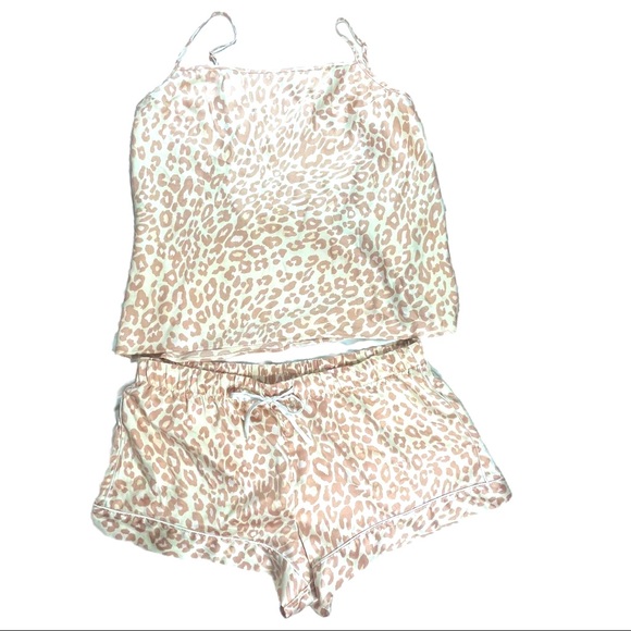 Victoria's Secret Other - Victoria Secret Leopard Print Satin PJ Set
